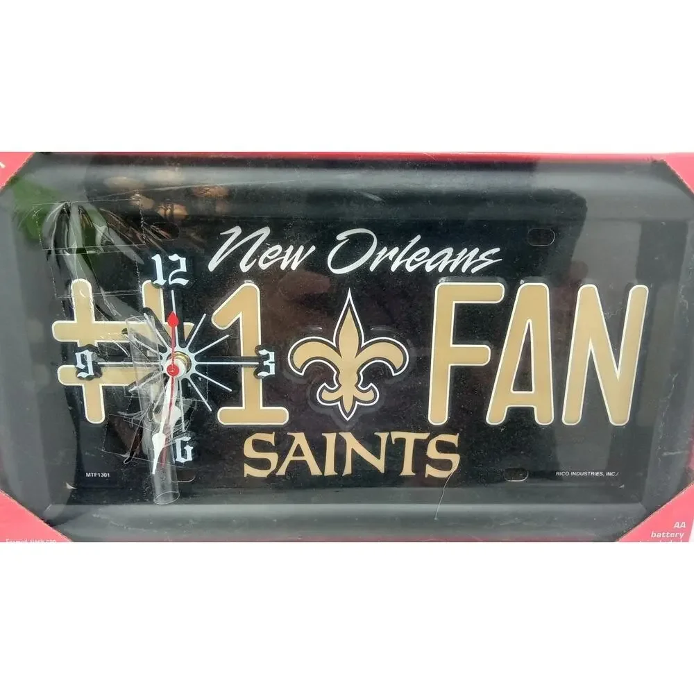 New Orleans Saints #1 Fan License Palte Standard Analog Wall Clock